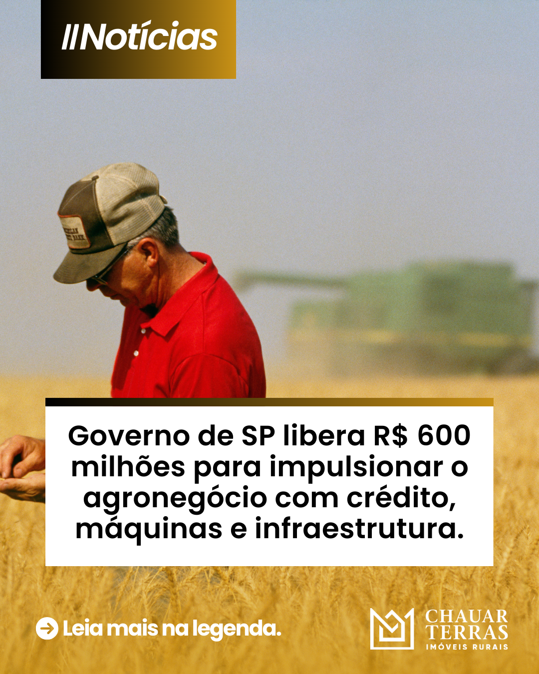 Governo de SP libera R$ 600 milhões para impulsionar o agronegócio com crédito, máquinas e infraestrutura