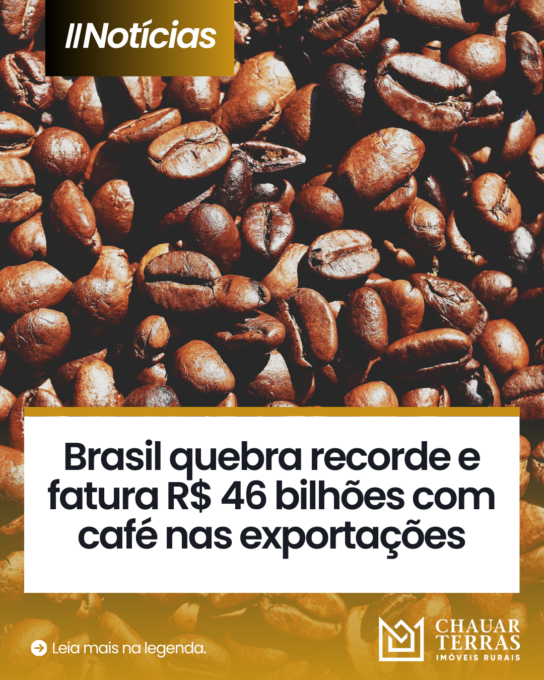 Brasil quebra recorde e fatura R$ 46 bilhões com café nas exportações